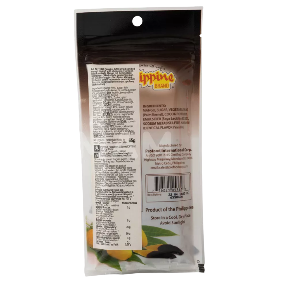 PHILIPPINE BRAND Dried Mangos Chocolate 68G