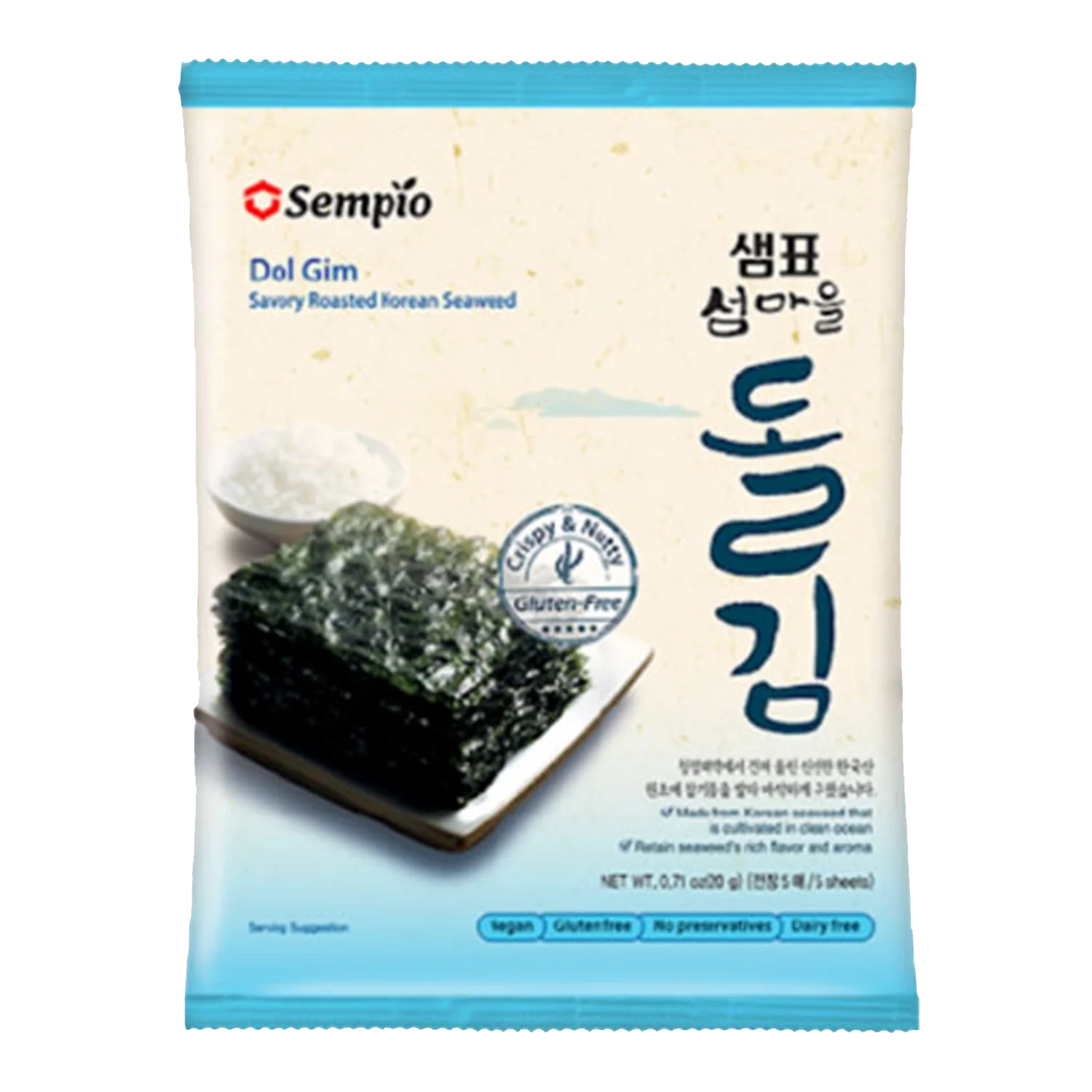 SEMPIO Seaweed Savory Roasted Dol Gim 4x20G