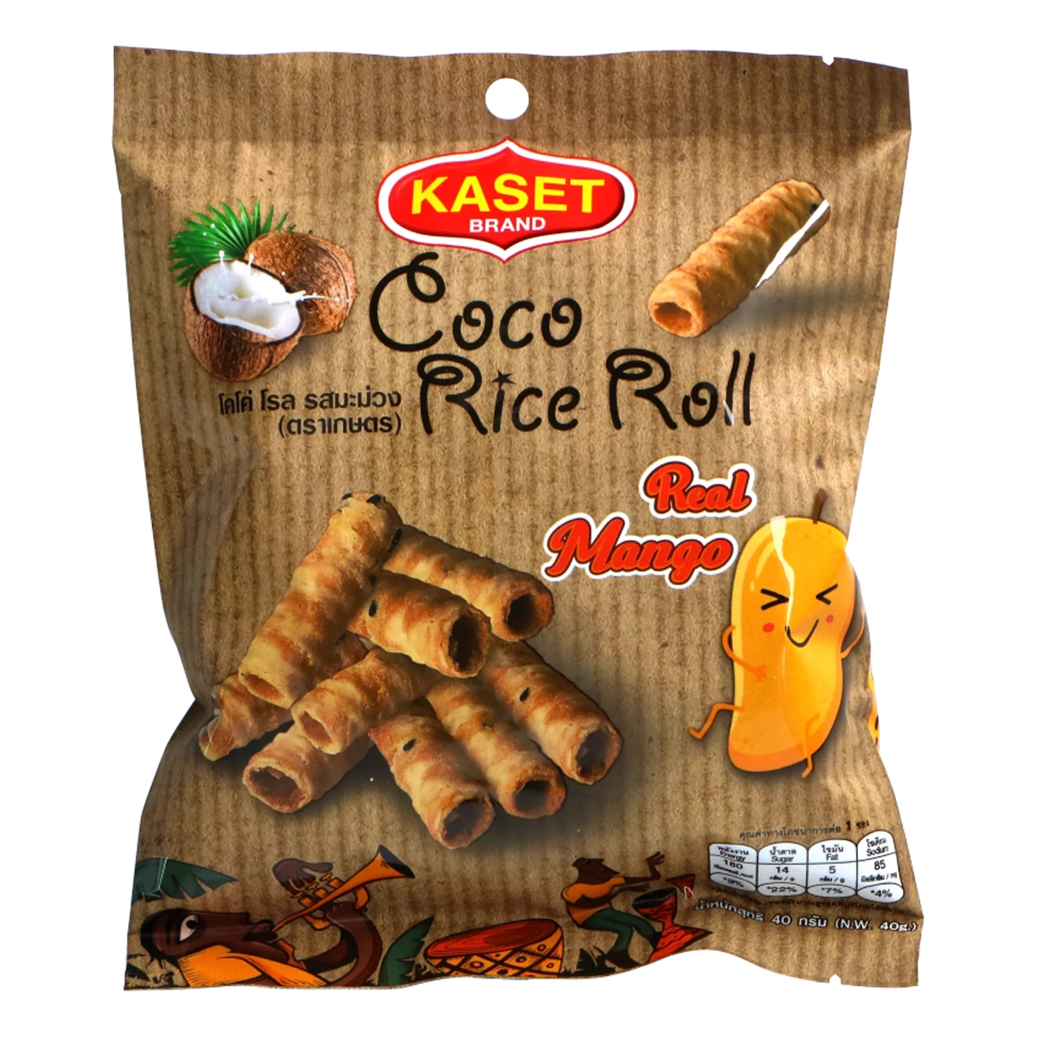 Coco Crispy Rice Roll Durian 100G - Crispy snack with coconut & durian ...