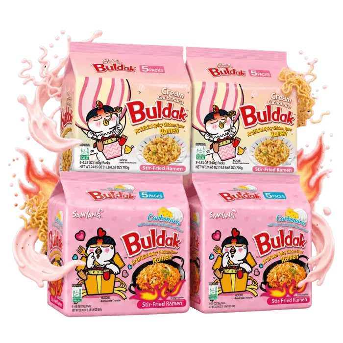 SAMYANG Buldak Cheese & Carbonara Bestseller Set – 20x Hot Chicken Ramen